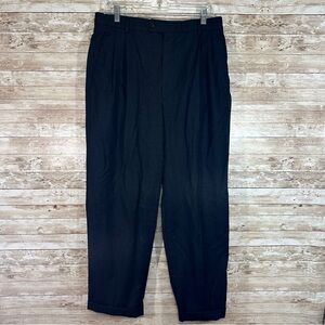 Joseph & Feiss- 100% Wool Charcoal Pleated Front Cuffed Dress Pants- Size 34X29